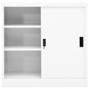 Büroschrank mit Schiebetür Weiß 90x40x90 cm Stahl 