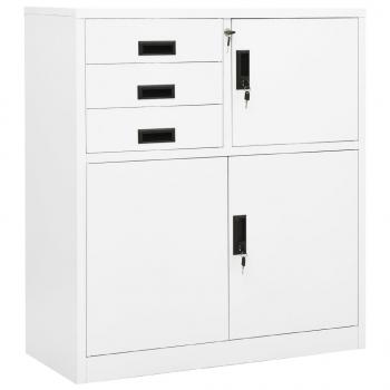 ARDEBO.de - Büroschrank Weiß 90x40x102 cm Stahl