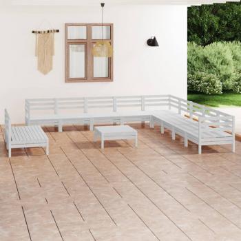 ARDEBO.de - 12-tlg. Garten-Lounge-Set Massivholz Kiefer Weiß