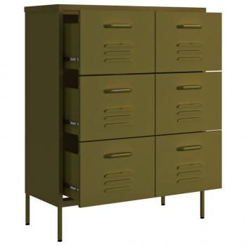 Schubladenschrank Olivgrün 80x35x101,5 cm Stahl    