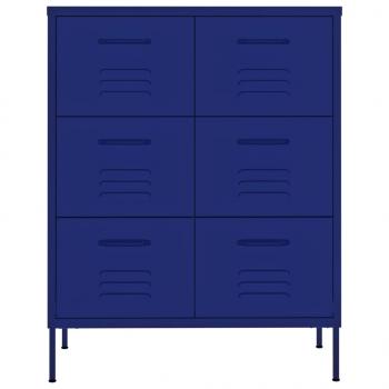 Schubladenschrank Marineblau 80x35x101,5 cm Stahl    