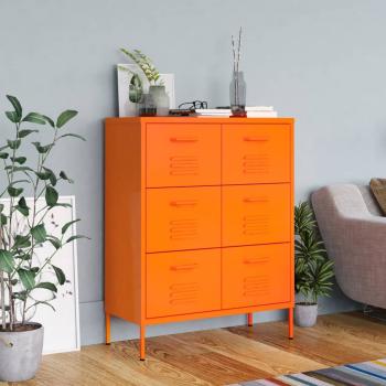 ARDEBO.de - Schubladenschrank Orange 80x35x101,5 cm Stahl