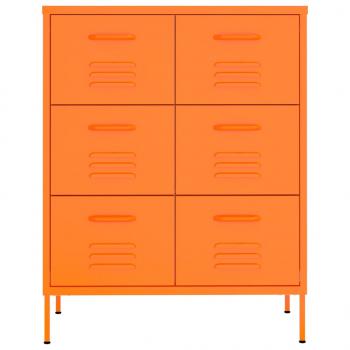 Schubladenschrank Orange 80x35x101,5 cm Stahl