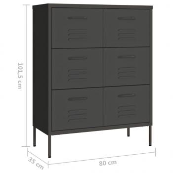 Schubladenschrank Anthrazit 80x35x101,5 cm Stahl    