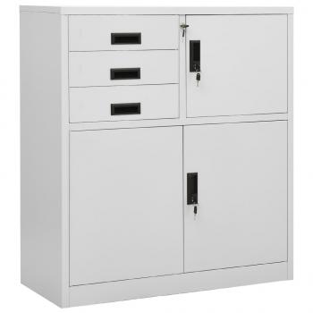 ARDEBO.de - Büroschrank Hellgrau 90x40x102 cm Stahl