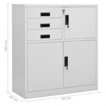 Büroschrank Hellgrau 90x40x102 cm Stahl