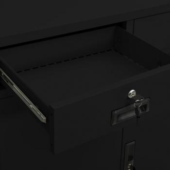 Büroschrank Schwarz 90x40x102 cm Stahl