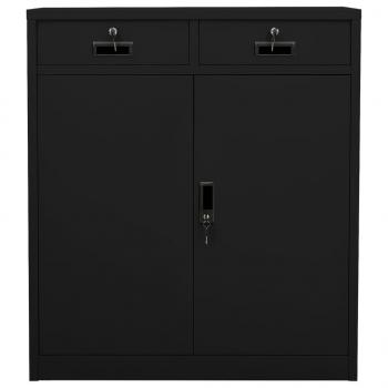 Büroschrank Schwarz 90x40x102 cm Stahl