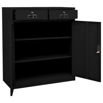 Büroschrank Schwarz 90x40x102 cm Stahl