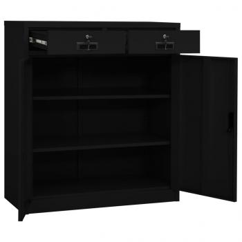 Büroschrank Schwarz 90x40x102 cm Stahl