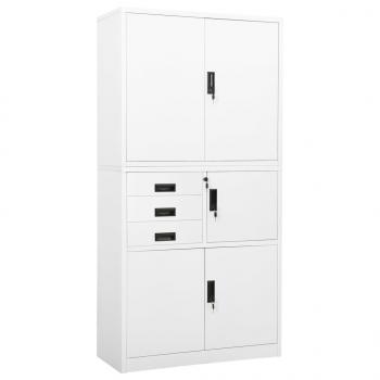 ARDEBO.de - Büroschrank Weiß 90x40x180 cm Stahl 