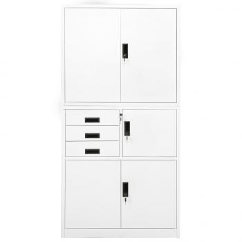 Büroschrank Weiß 90x40x180 cm Stahl 