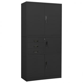 ARDEBO.de - Büroschrank Anthrazit 90x40x180 cm Stahl 