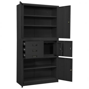 Büroschrank Anthrazit 90x40x180 cm Stahl 