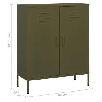 Lagerschrank Olivgrün 80x35x101,5 cm Stahl    