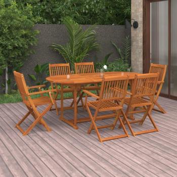 ARDEBO.de - 7-tlg. Garten-Essgruppe 180x90x75 cm Massivholz Akazie