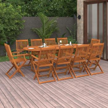 ARDEBO.de - 11-tlg. Garten-Essgruppe 220x90x75 cm Massivholz Akazie