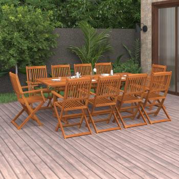 ARDEBO.de - 11-tlg. Garten-Essgruppe 220x90x75 cm Massivholz Akazie