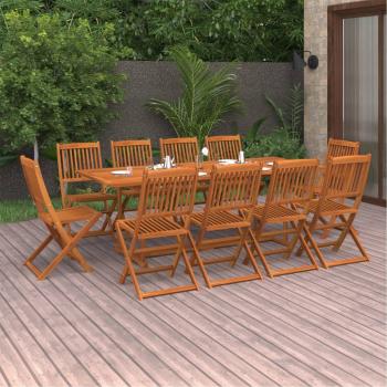 ARDEBO.de - 11-tlg. Garten-Essgruppe 220x90x75 cm Massivholz Akazie