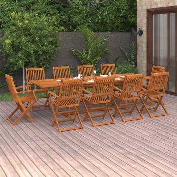 ARDEBO.de - 11-tlg. Garten-Essgruppe 280x90x75 cm Massivholz Akazie