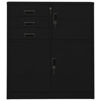 Büroschrank Schwarz 90x40x102 cm Stahl