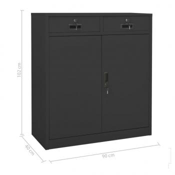 Büroschrank Anthrazit 90x40x102 cm Stahl