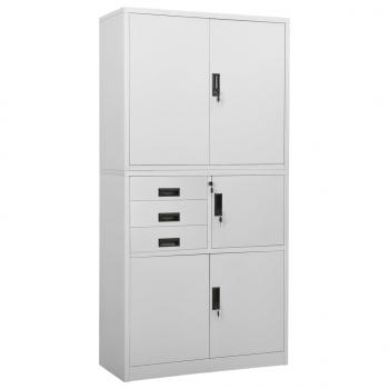 ARDEBO.de - Büroschrank Hellgrau 90x40x180 cm Stahl 