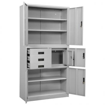 Büroschrank Hellgrau 90x40x180 cm Stahl 