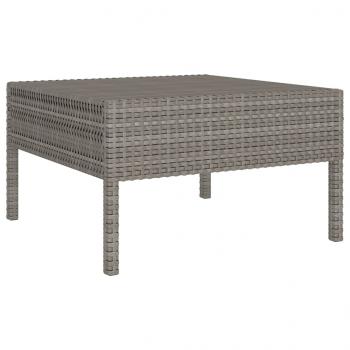 9-tlg. Garten-Lounge-Set mit Auflagen Poly Rattan Grau