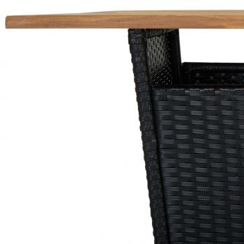 5-tlg. Gartenbar-Set mit Kissen Poly Rattan Schwarz