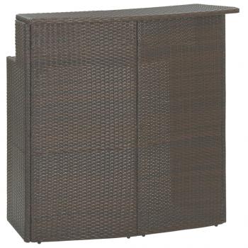 3-tlg. Gartenbar-Set mit Kissen Poly Rattan Braun