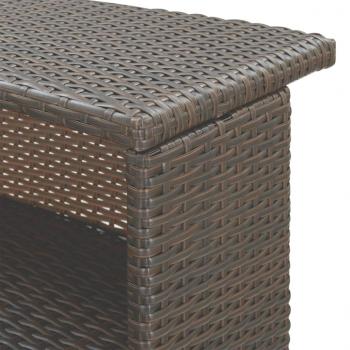 3-tlg. Gartenbar-Set mit Kissen Poly Rattan Braun