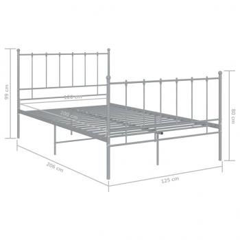 Bett Grau Metall 120x200 cm