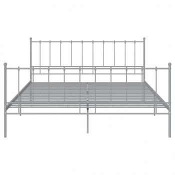 Bett Grau Metall 140x200 cm