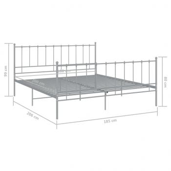 Bett Grau Metall 180x200 cm