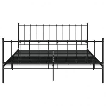 Bett Schwarz Metall 200x200 cm