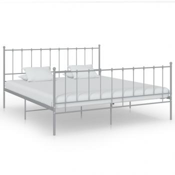 ARDEBO.de - Bett Grau Metall 200x200 cm