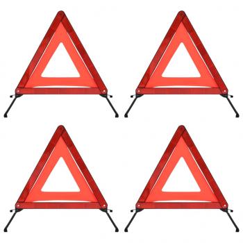 ARDEBO.de - Verkehrswarndreiecke 4 Stk. Rot 56,5x36,5x44,5cm