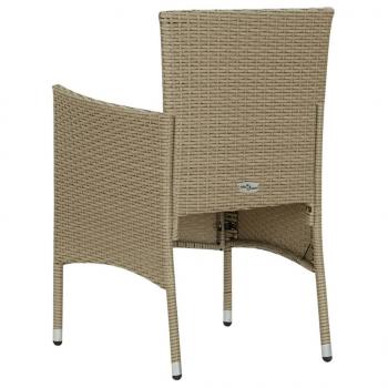 9-tlg. Garten-Essgruppe mit Kissen Poly Rattan Beige