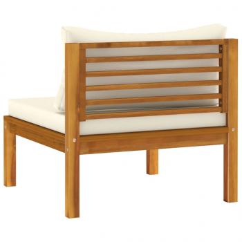 9-tlg. Garten-Lounge-Set mit Creme Kissen Massivholz Akazie