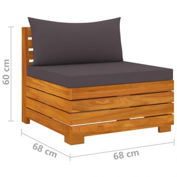 2-Sitzer-Gartensofa mit Kissen Massivholz Akazie