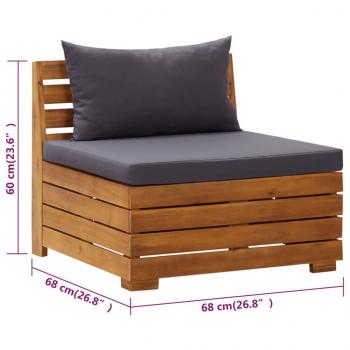 2-Sitzer-Gartensofa mit Kissen Massivholz Akazie