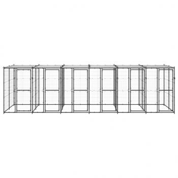 Outdoor-Hundezwinger Stahl mit Überdachung 14,52 m²