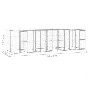 Outdoor-Hundezwinger Verzinkter Stahl 14,52 m²