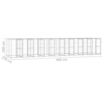 Outdoor-Hundezwinger Verzinkter Stahl 21,78 m²