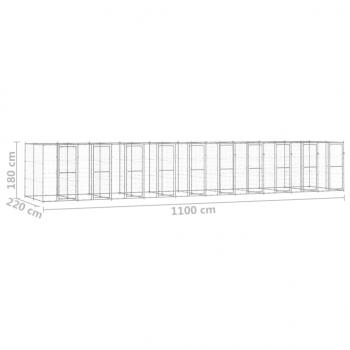 Outdoor-Hundezwinger Verzinkter Stahl 24,2 m²