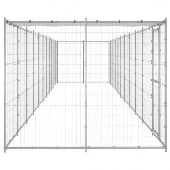 Outdoor-Hundezwinger mit Überdachung Verzinkter Stahl 26,62 m²