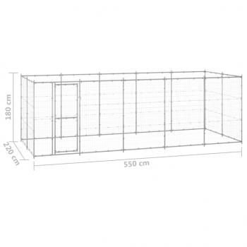 Outdoor-Hundezwinger Verzinkter Stahl 12,1 m²