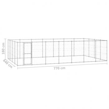 Outdoor-Hundezwinger Verzinkter Stahl 33,88 m²