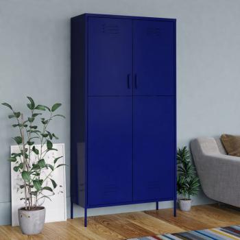 ARDEBO.de - Kleiderschrank Marineblau 90x50x180 cm Stahl   